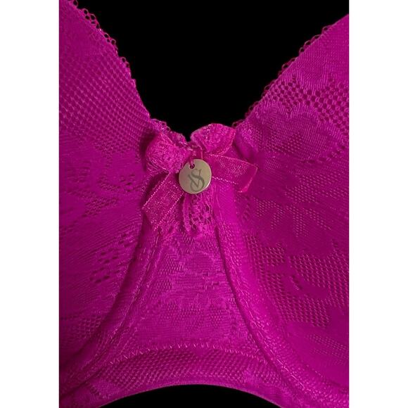 Victoria's Secret Bra 38D Body By Victoria Fuchsia Lace Color Adjustable Straps - Picture 3 of 10